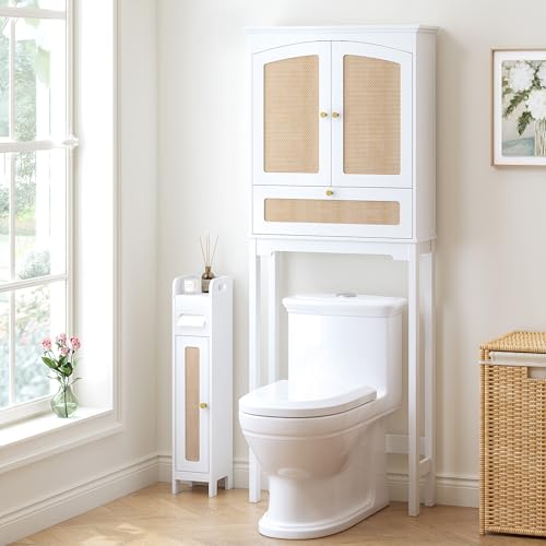 Small Bathroom Storage Cabinet with Toilet Paper Holder
