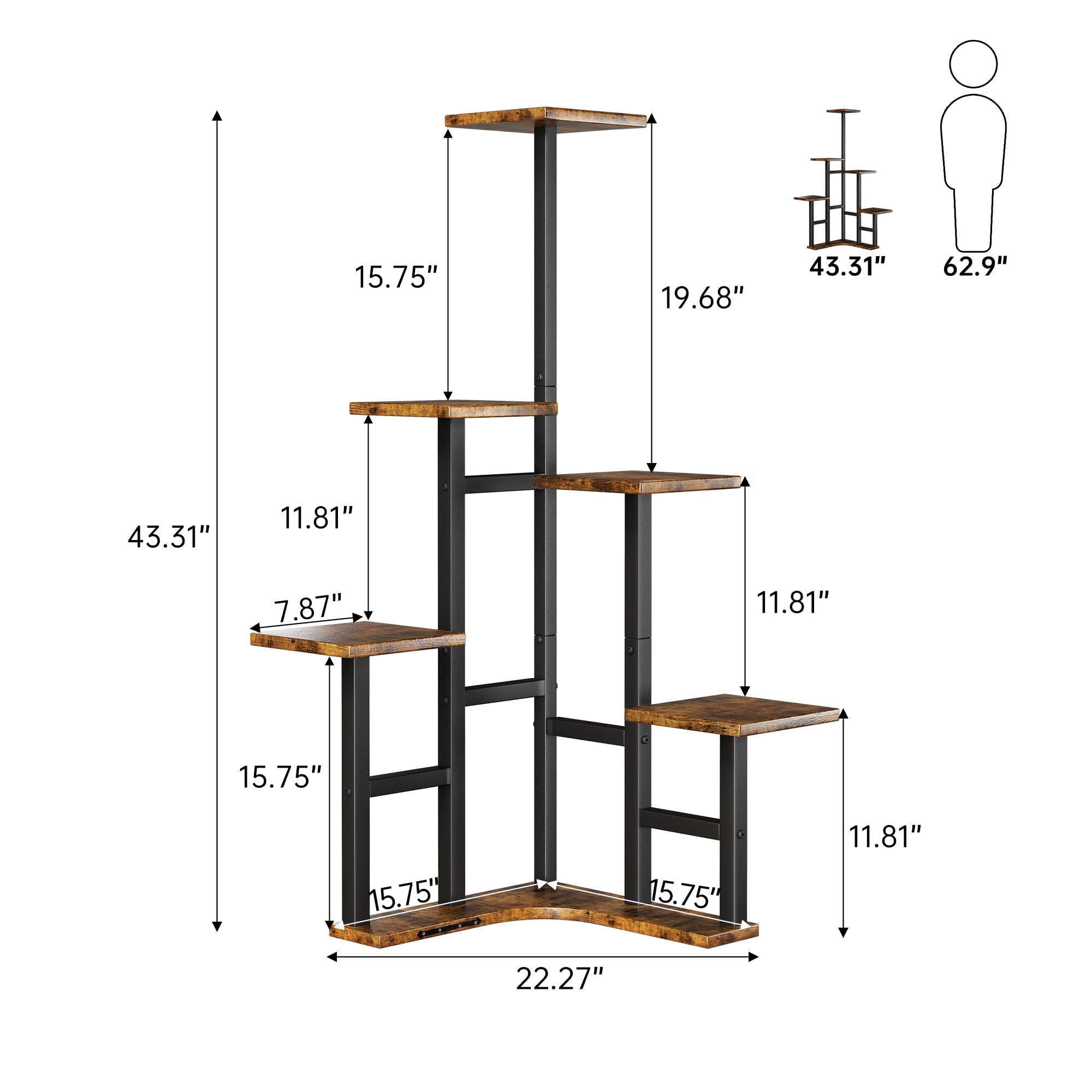 Corner Plant Stand Indoor Set of 2