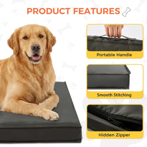 Outdoor Dog Bed Extra Large Sized Dog, Waterproof, 44x32x3.5 Inch