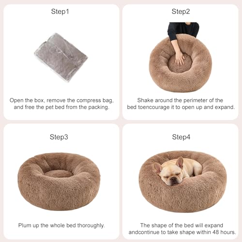 Donut Dog Bed for Medium Dogs Calming Round Washable Medium Sized Dog Bed