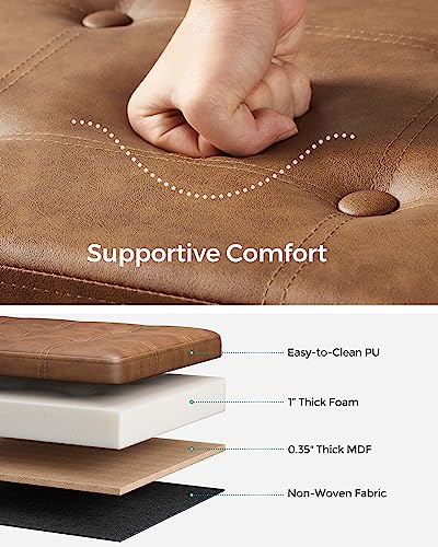 Storage Ottoman Bench, 43.3 Inches Folding Foot Rest Stool