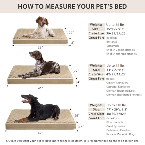 WNPETHOME Orthopedic Waterproof XL Dog Bed for Crate Cozy Sleep