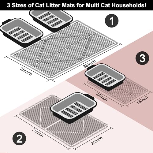 Mofason Silicone Cat Litter Mat XXL - Pink Extra Large Cat Litter Box mat