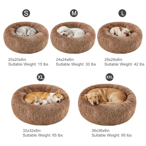Donut Dog Bed for Medium Dogs Calming Round Washable Medium Sized Dog Bed