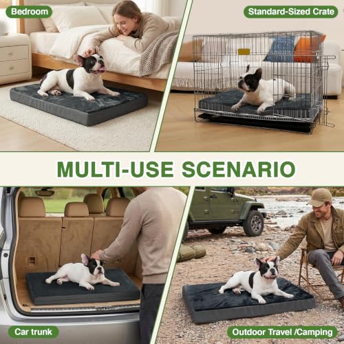 Waterproof Small Dog Bed Crate Pad 24", Washable Orthopedic Puppy Cat Mat