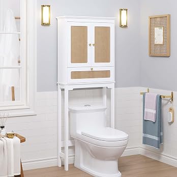 Small Bathroom Storage Cabinet with Toilet Paper Holder