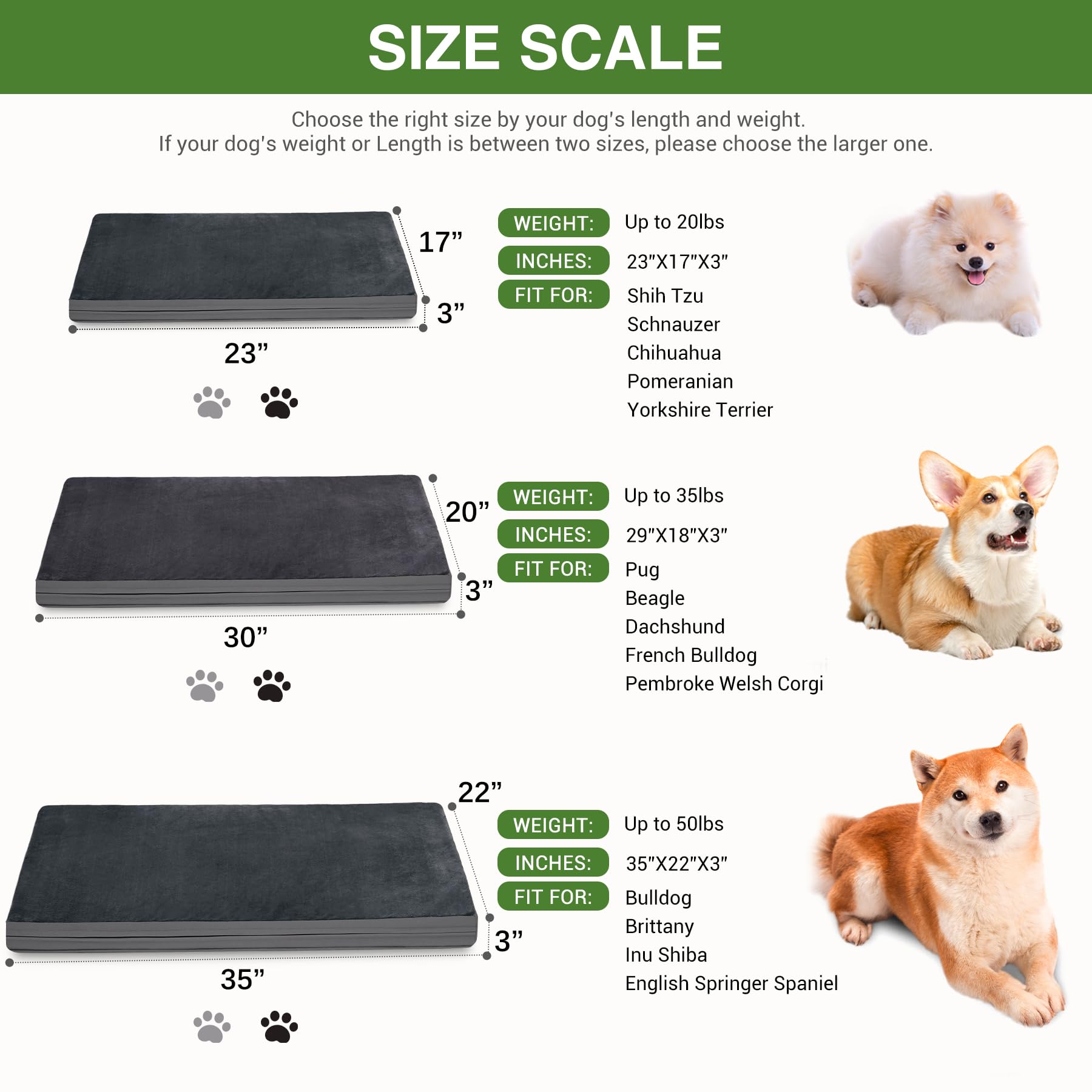 Waterproof Small Dog Bed Crate Pad 24", Washable Orthopedic Puppy Cat Mat