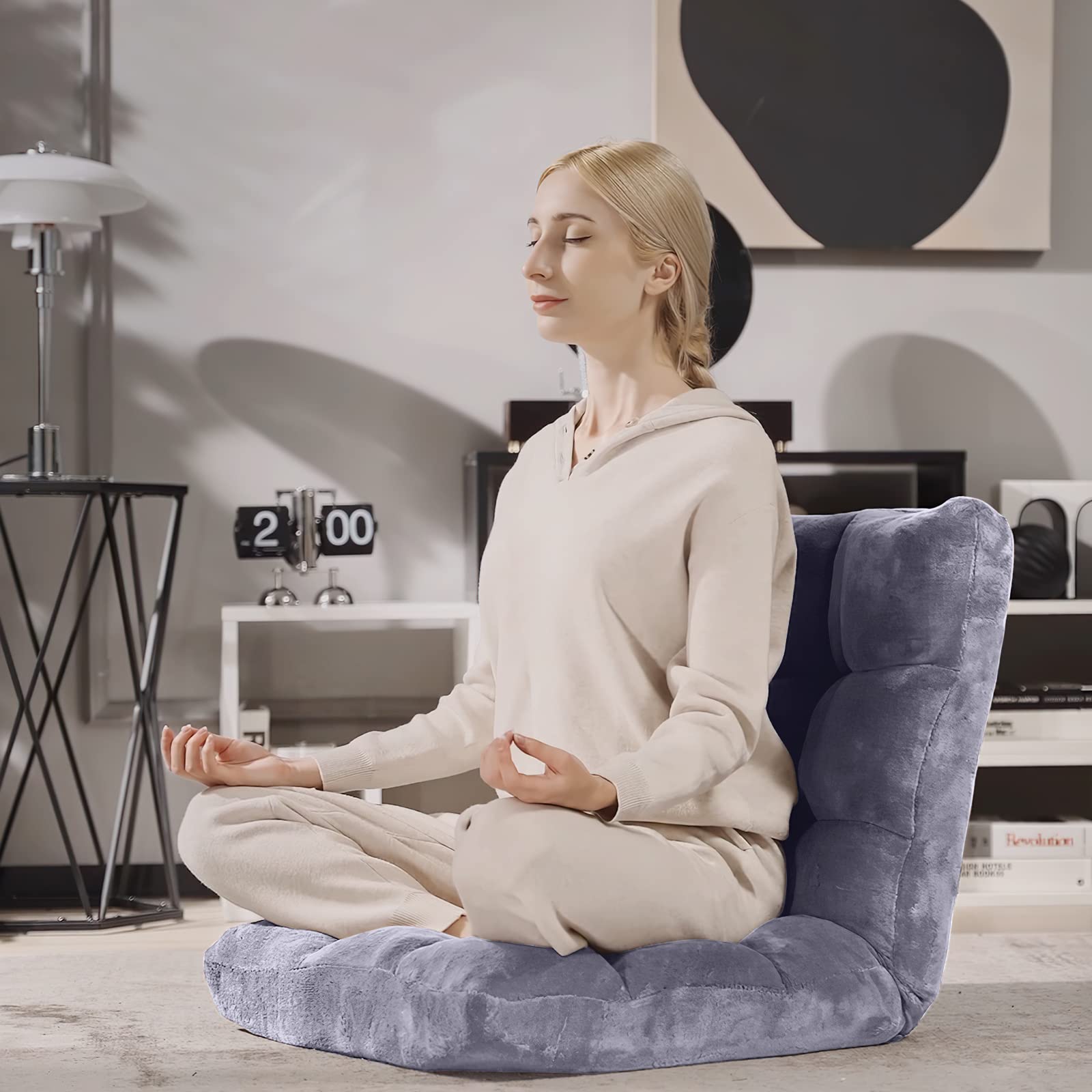 Folding Floor Chair with Back Support