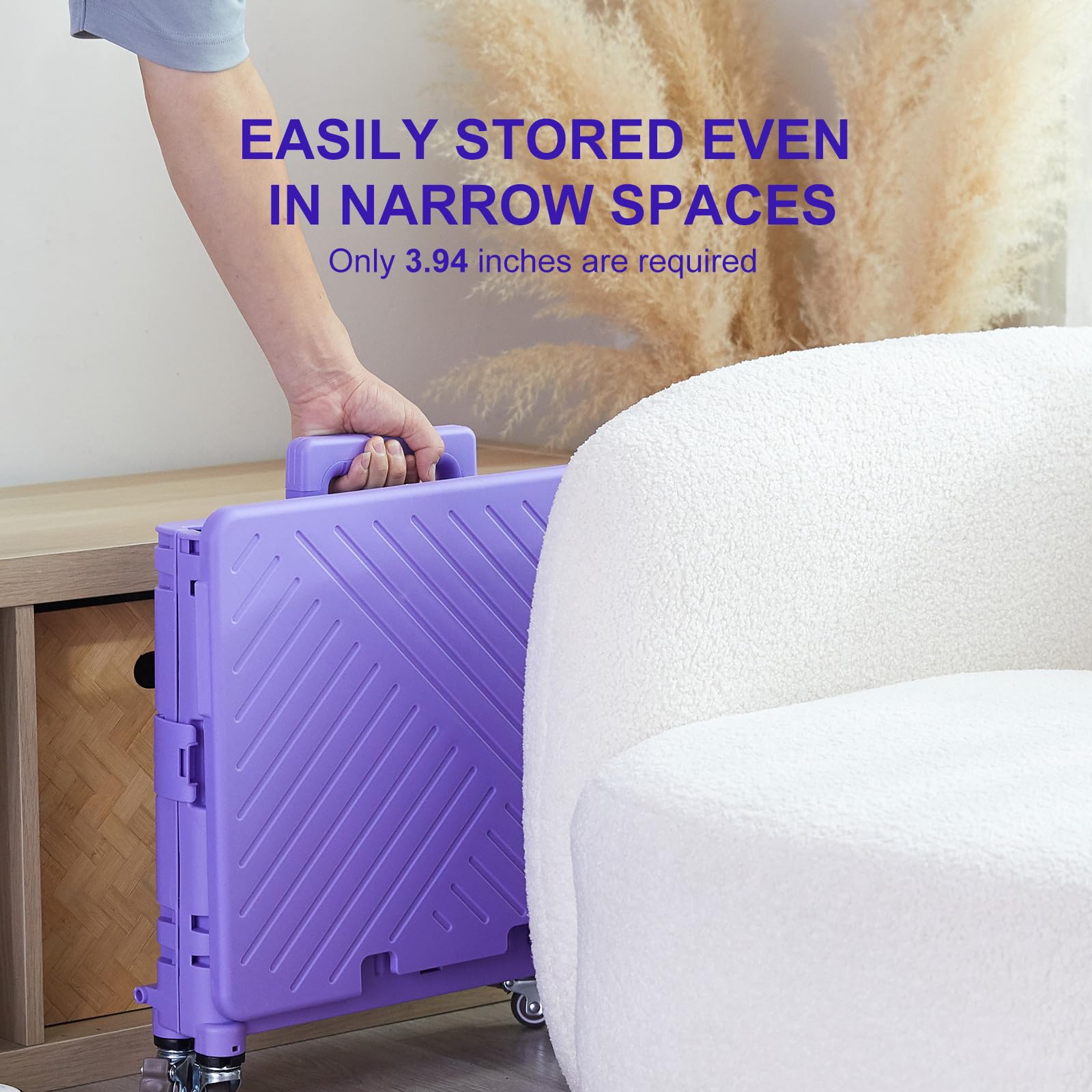 Foldable Utility Cart Folding Portable Rolling Crate Handcart