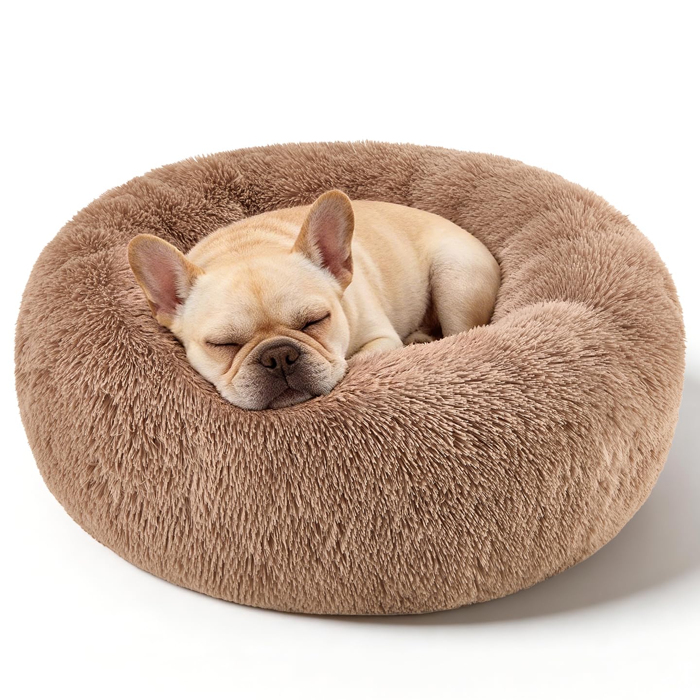 Donut Dog Bed for Medium Dogs Calming Round Washable Medium Sized Dog Bed