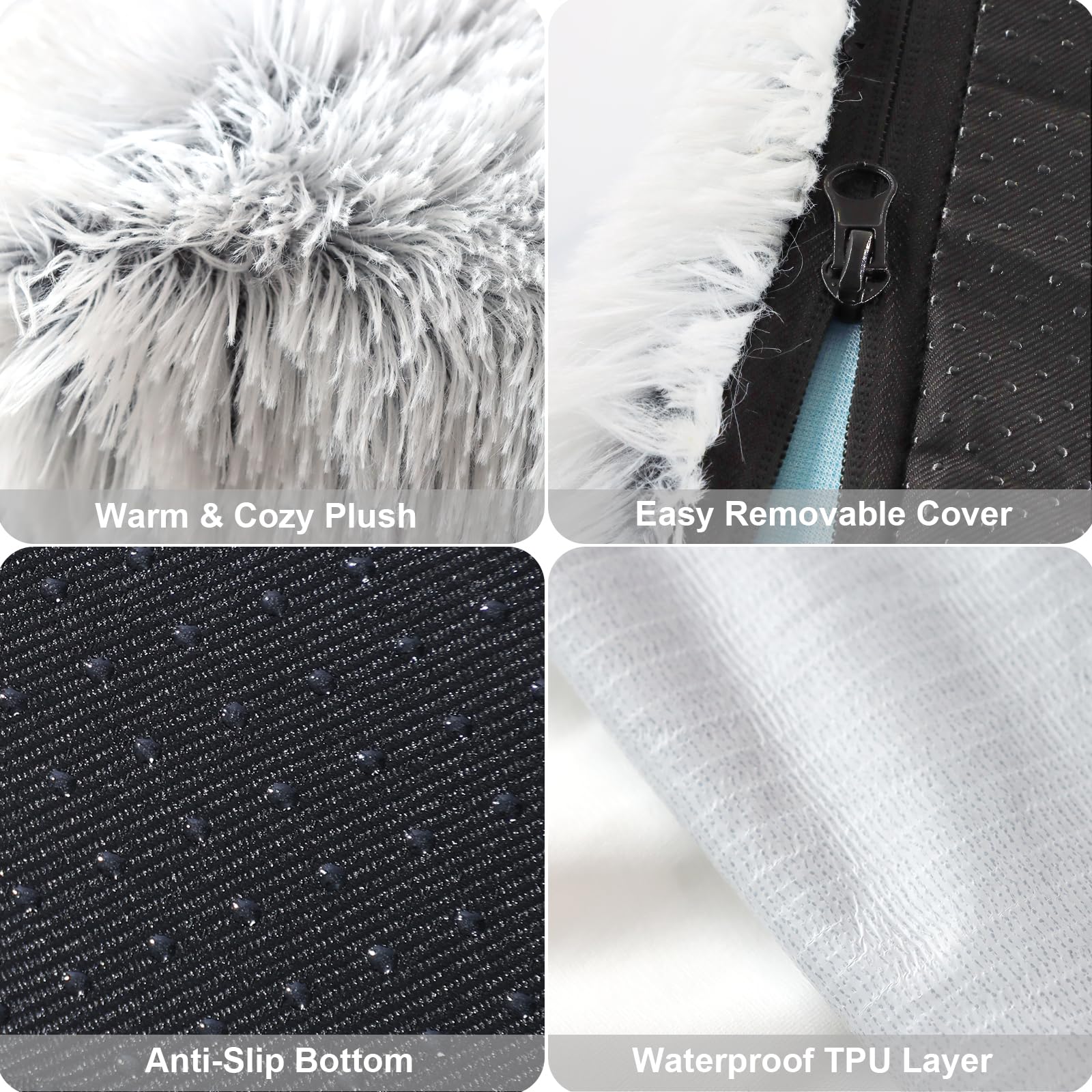 Orthopedic Memory Foam Dog Bed Large Size Crate Pad 41 x 27 Inch Gray