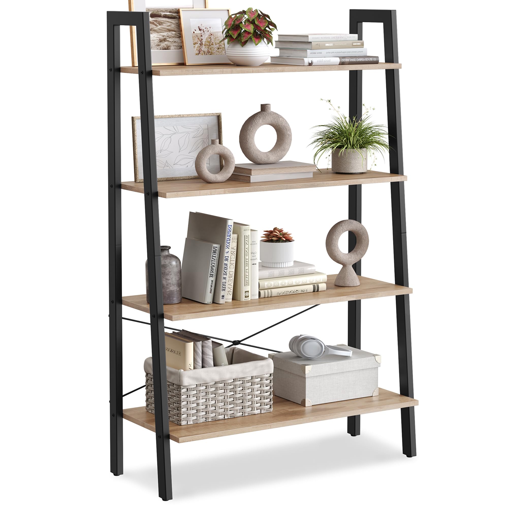 Ladder Shelf, Bookcase Book Shelf, Storage Shelves