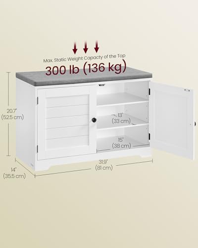 3-Tier Shoe Storage Bench with Cushion