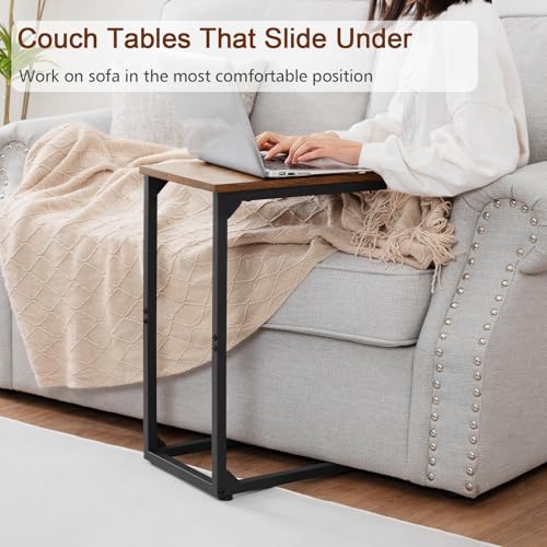 Shaped End Table Set of 2, Couch Side Table