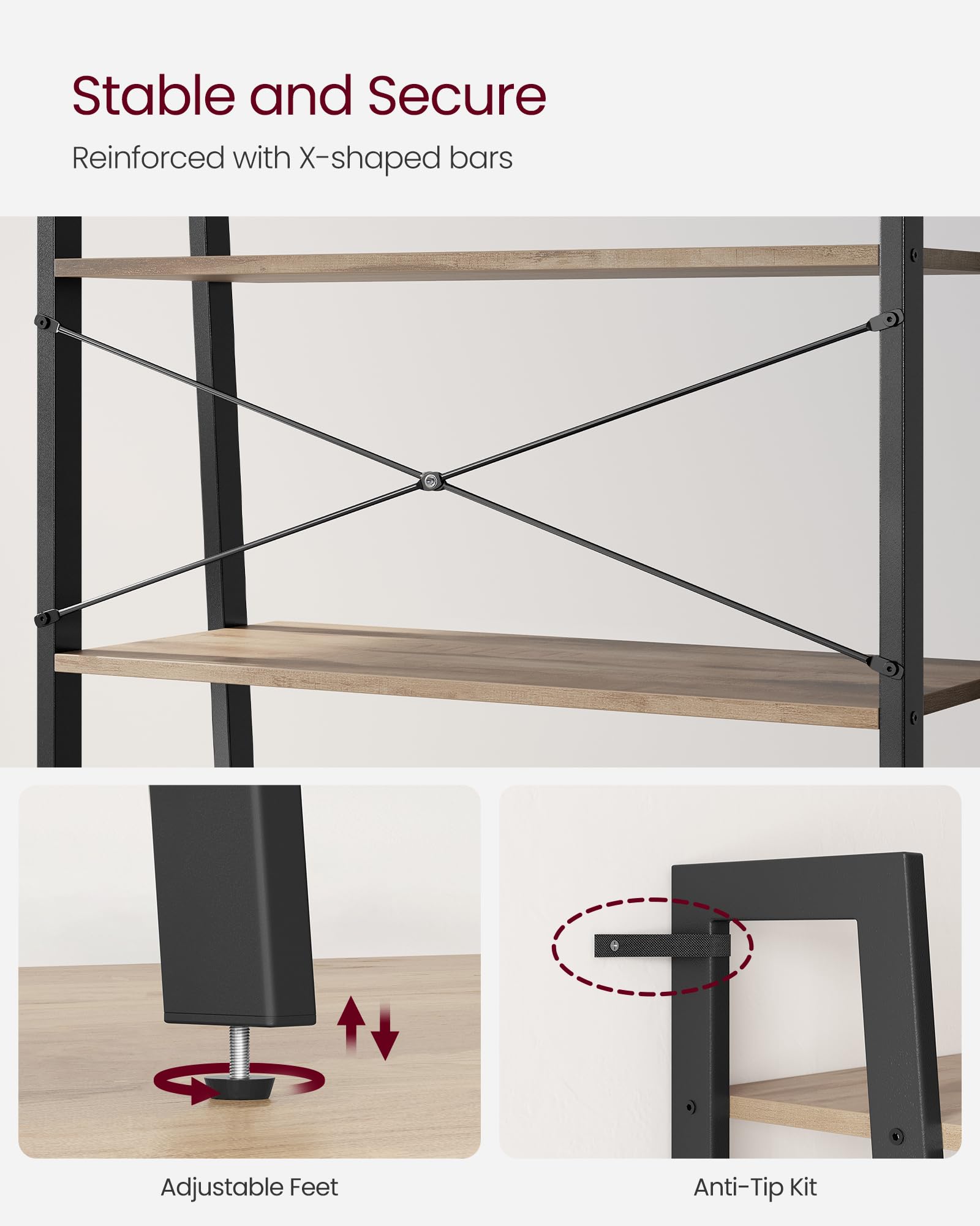 Ladder Shelf, Bookcase Book Shelf, Storage Shelves