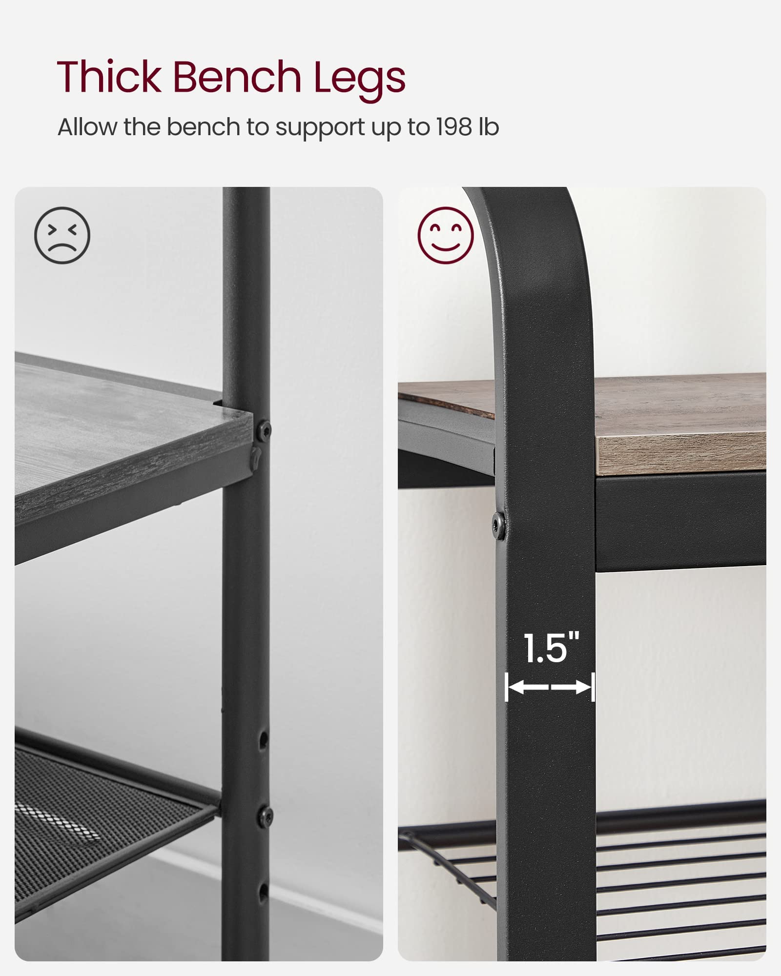 Coat Rack, Hall Tree with Shoe Bench