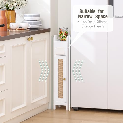 Small Bathroom Storage Cabinet with Toilet Paper Holder