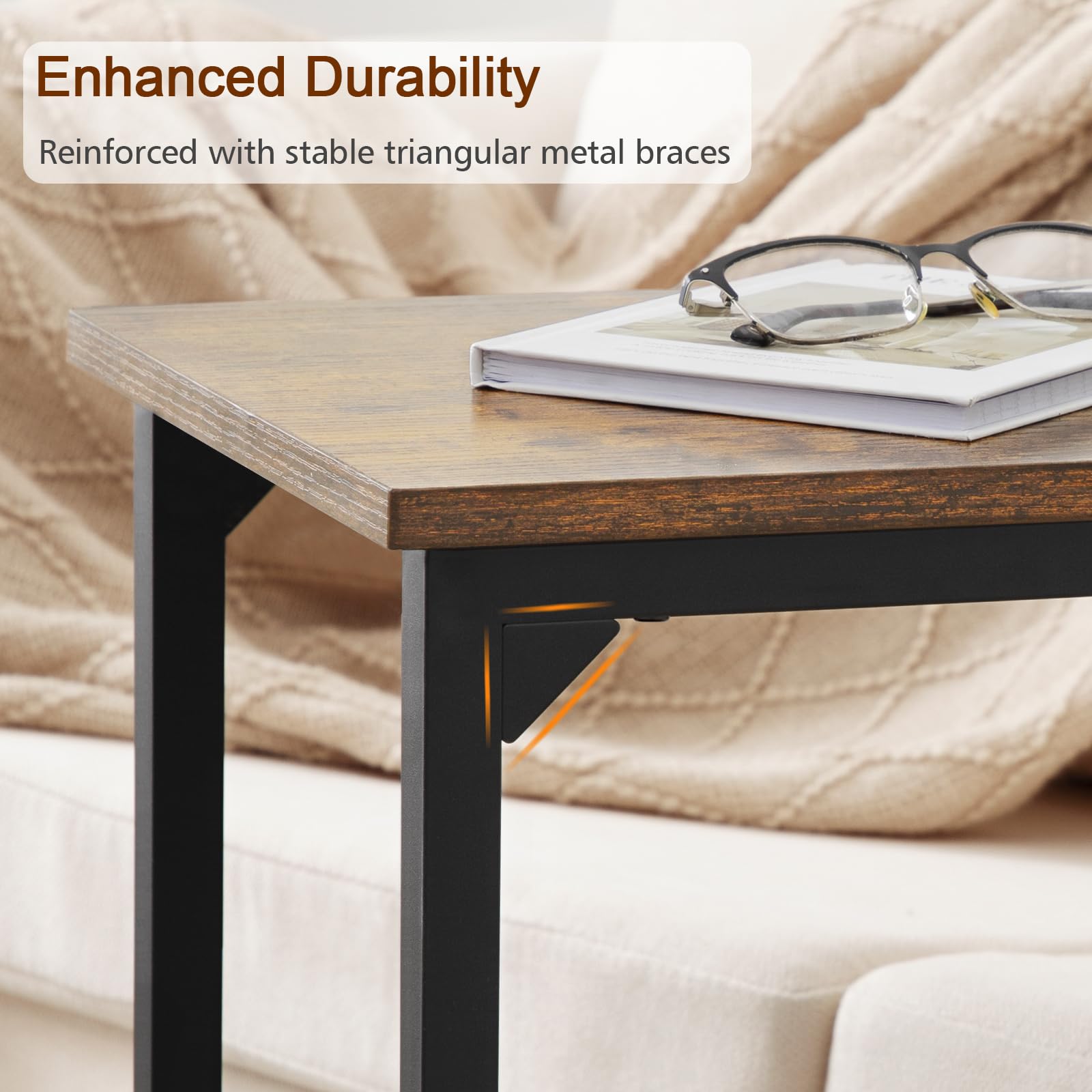 Shaped End Table Set of 2, Couch Side Table