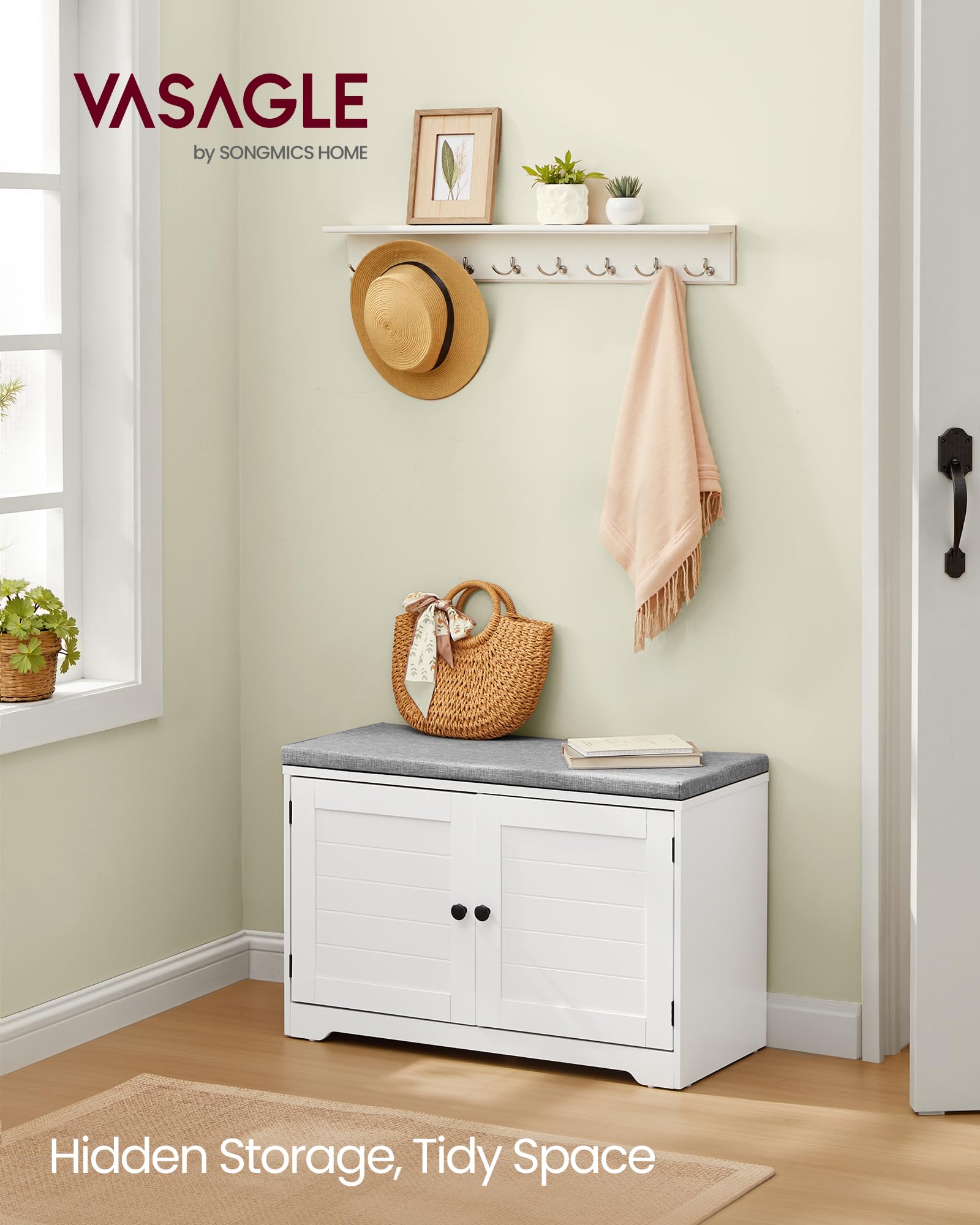 3-Tier Shoe Storage Bench with Cushion