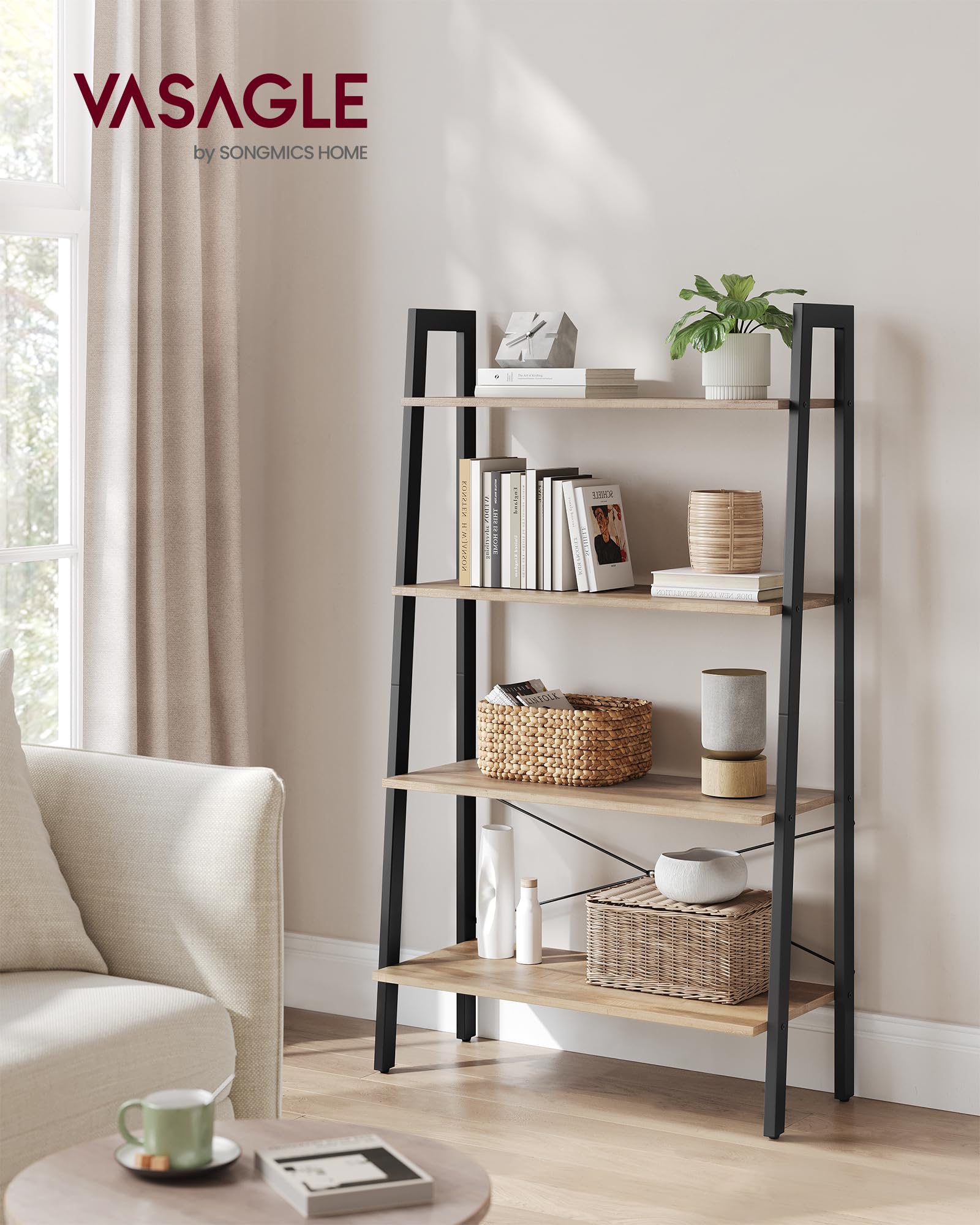 Ladder Shelf, Bookcase Book Shelf, Storage Shelves