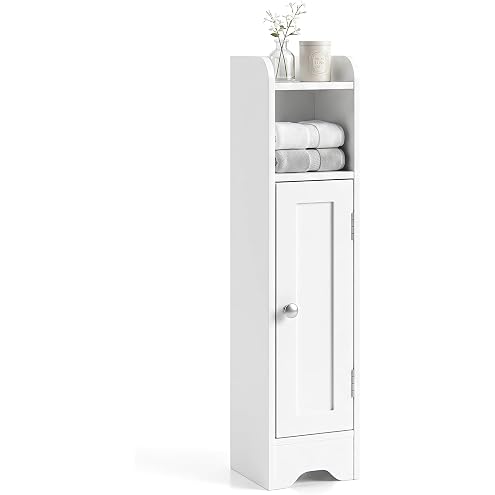 Small Bathroom Storage Cabinet with Toilet Paper Holder