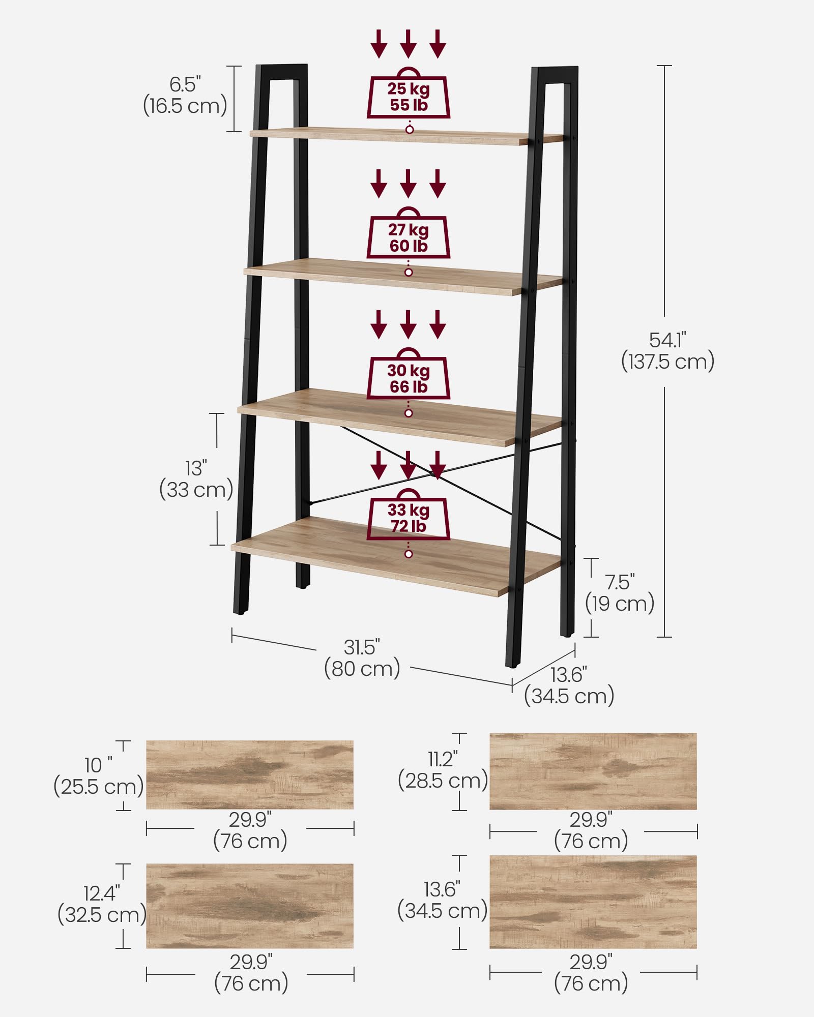 Ladder Shelf, Bookcase Book Shelf, Storage Shelves