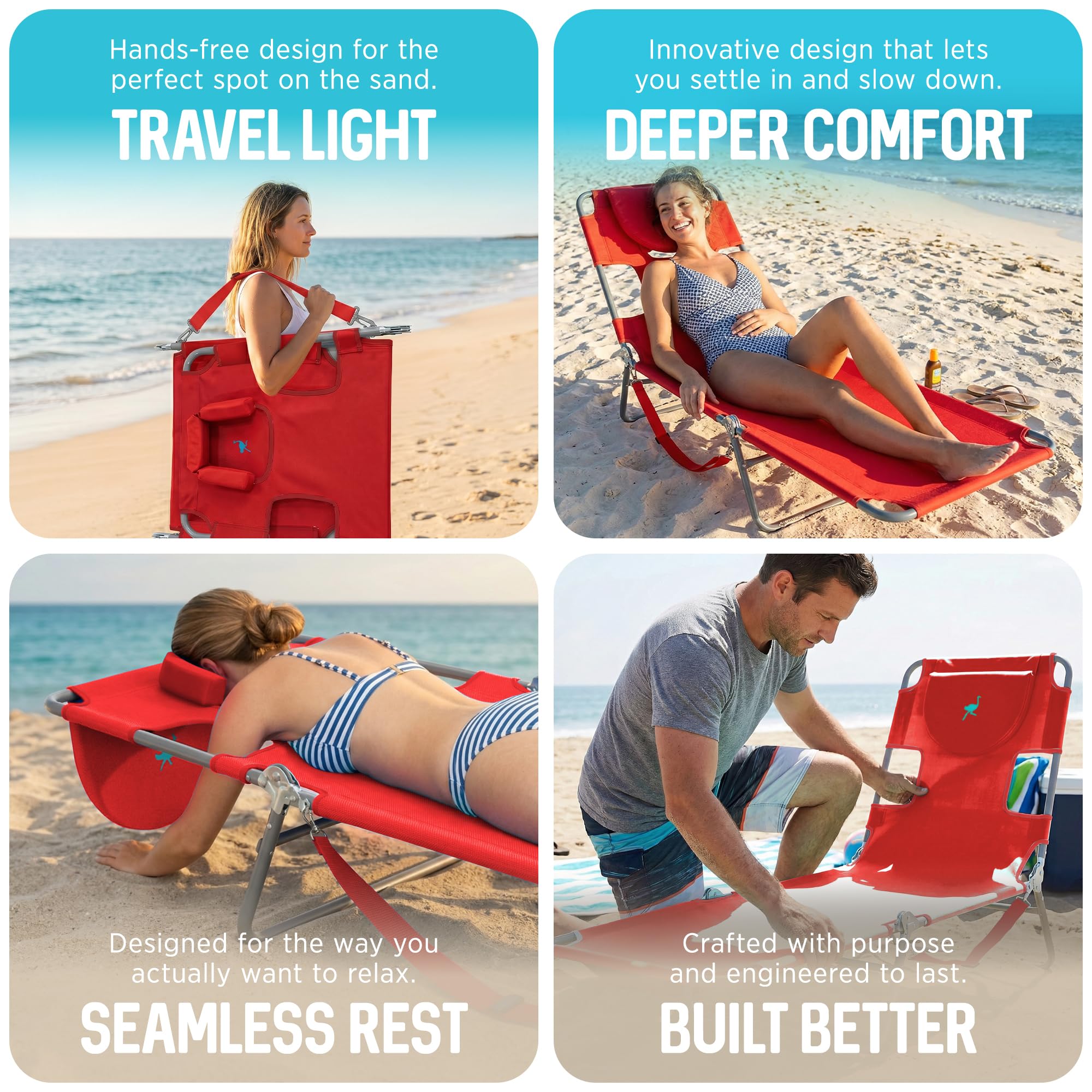 The Original Chaise Lounge 72"x22" Portable Reclining Lounger