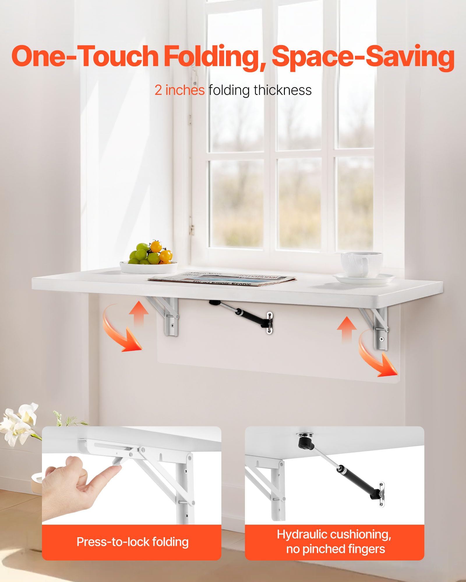 Wall Mounted Folding Table, 47.2 x 19.7 inches