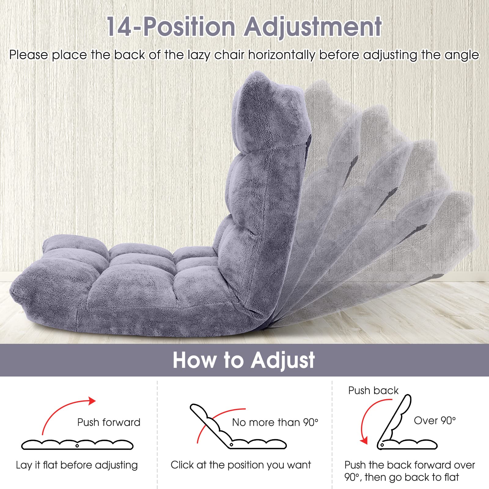 Folding Floor Chair with Back Support