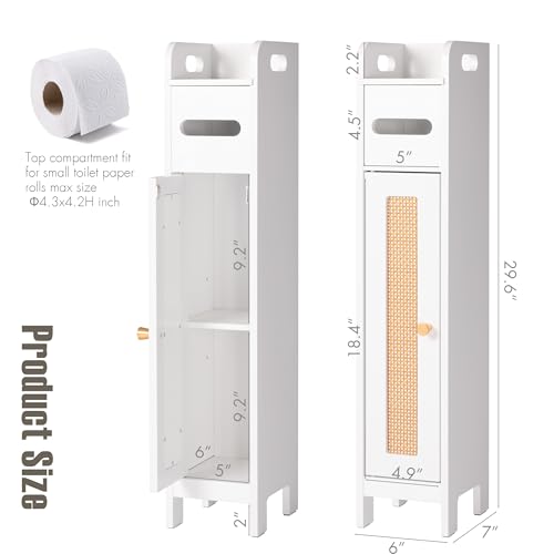 Small Bathroom Storage Cabinet with Toilet Paper Holder