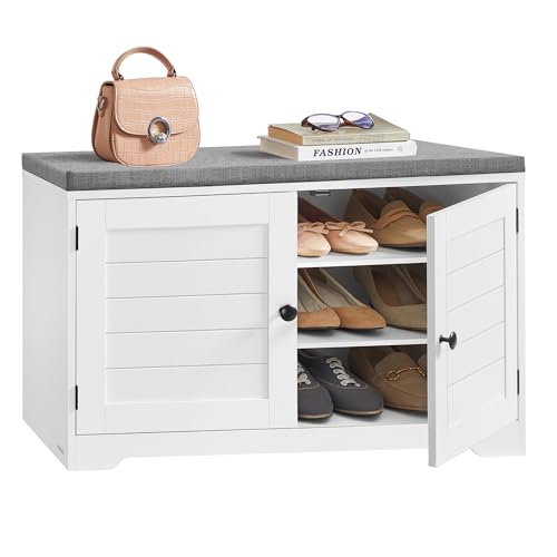 3-Tier Shoe Storage Bench with Cushion