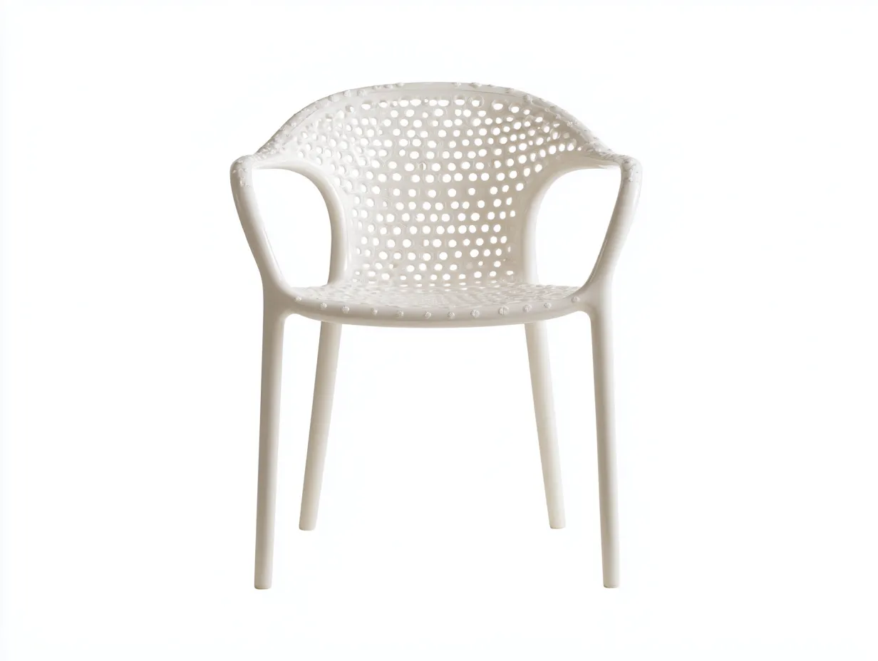 Chaise de jardin 56×58×78 cm – plastique blanc avec accoudoirs – style contemporain extérieur-Cozenpanest