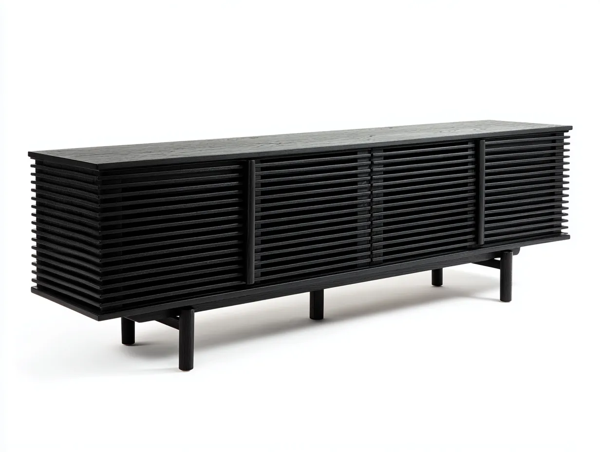 Meuble TV 180×40×65 cm - bois marron foncé - pour salon - style contemporain-Cozenpanest