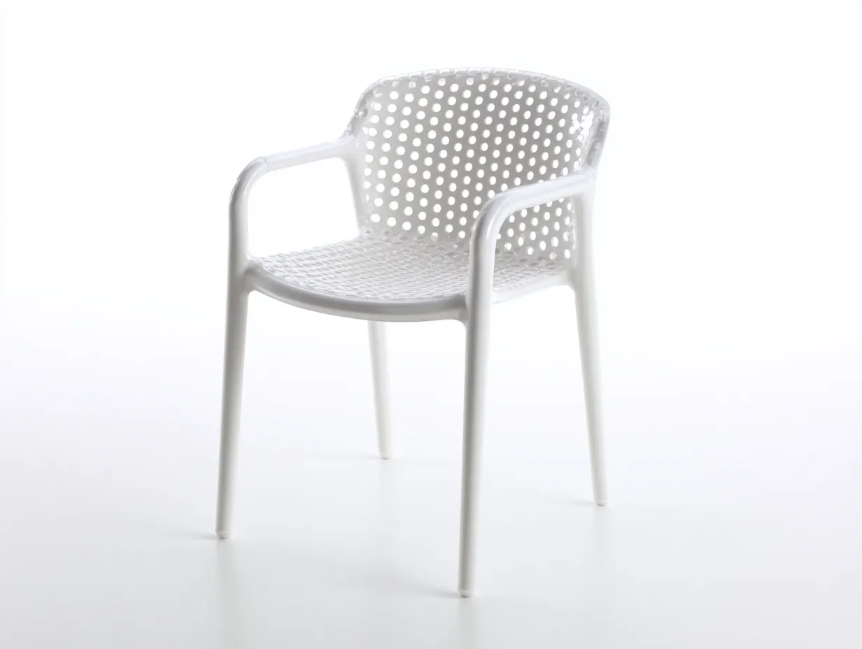 Chaise de jardin en plastique 56×57×79 cm – blanc – avec accoudoirs et dossier ajouré-Cozenpanest