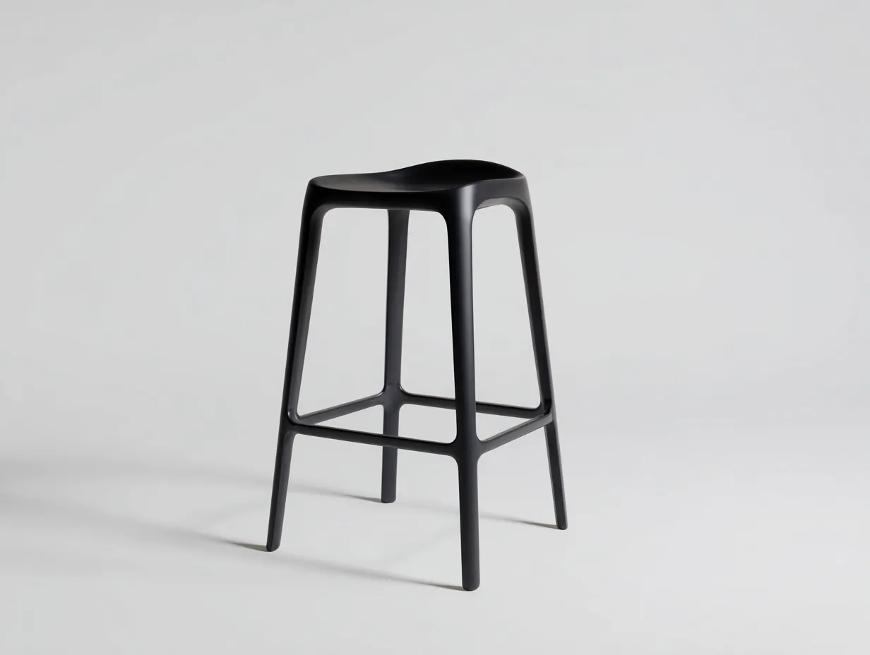 Tabouret de bar 46×48×76 cm – plastique noir – style contemporain pour terrasse-Cozenpanest