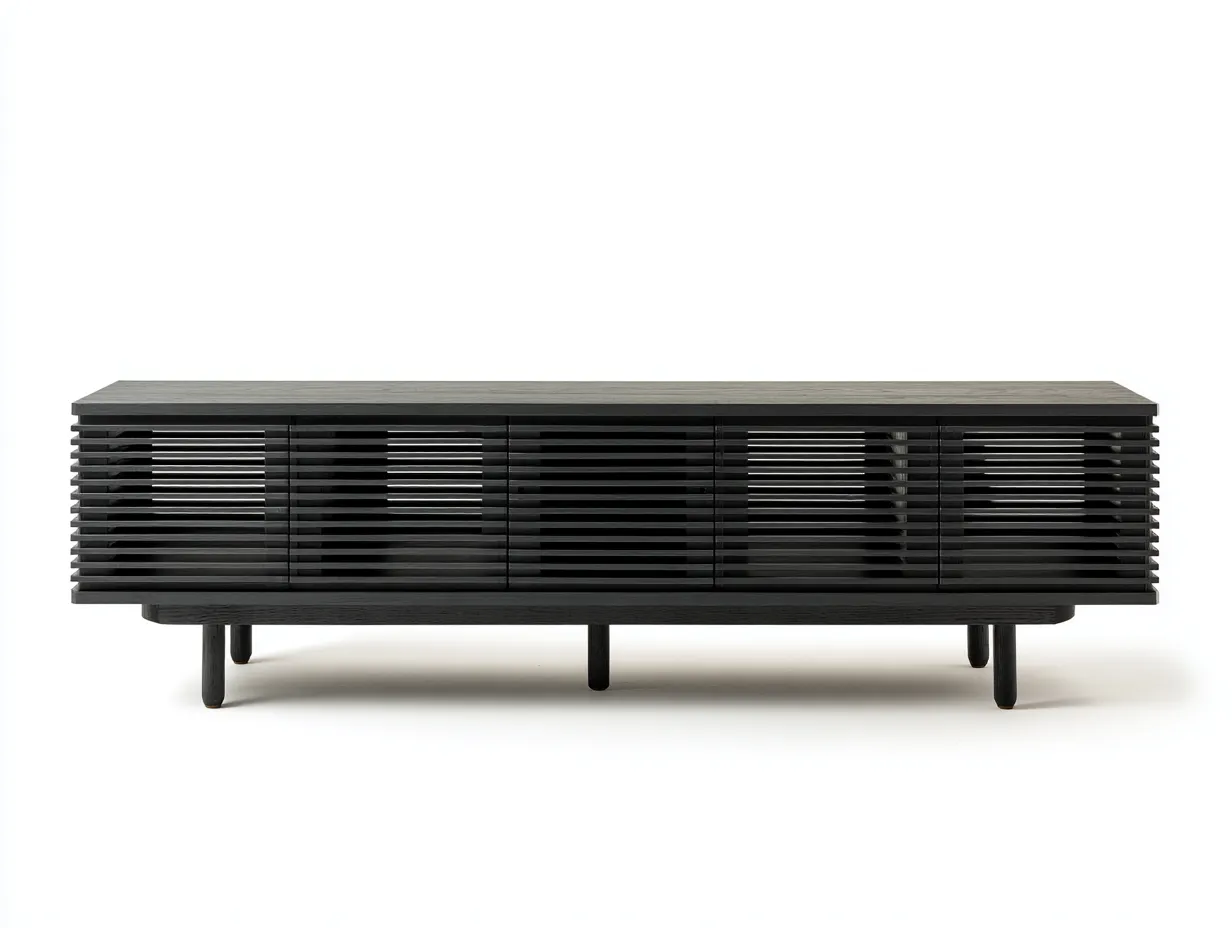 Meuble TV en bois 220×45×60 cm - brun noyer - salon contemporain-Cozenpanest