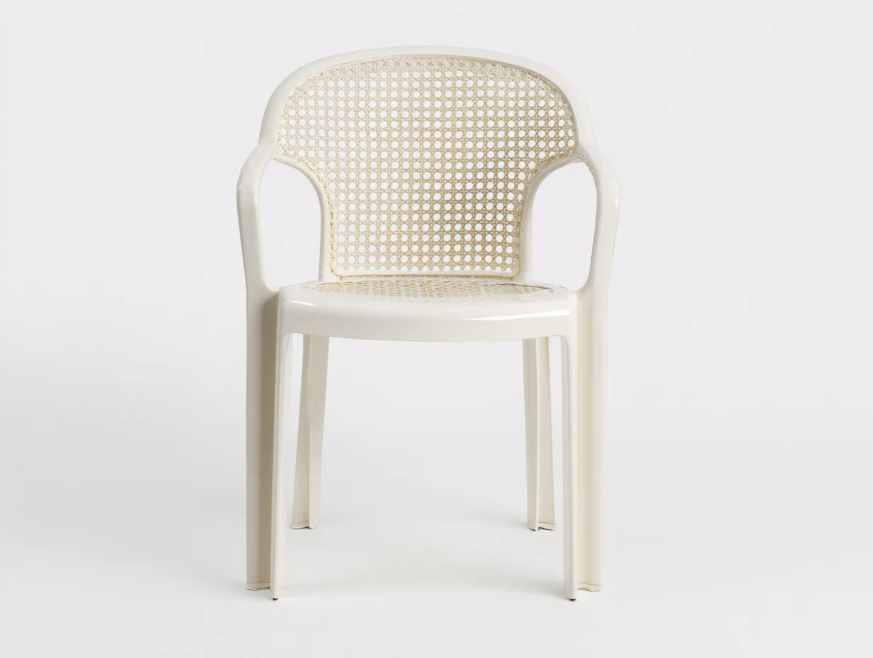 Chaise de jardin 57×60×82 cm – plastique blanc avec dossier ajouré – style extérieur moderne-Cozenpanest