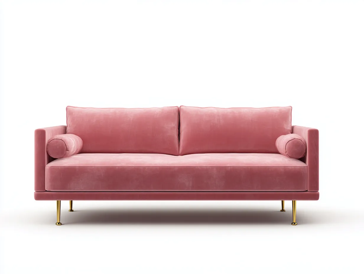 Canapé 2 places 210×85×82 cm – tissu rose – style contemporain pour salon-Cozenpanest