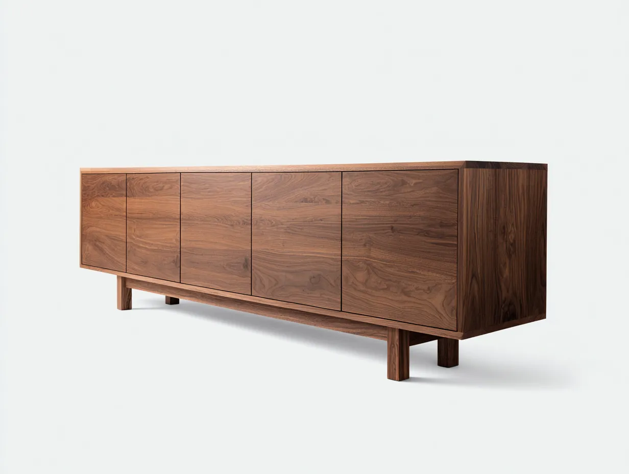 Meuble TV en bois 190×42×72 cm - bois foncé - salon style contemporain-Sovoiaroom