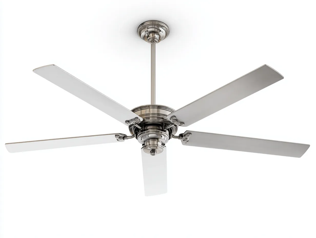 Ventilateur de plafond en métal 132×132×46 cm - argent et blanc - salon style classique-Sovoiaroom