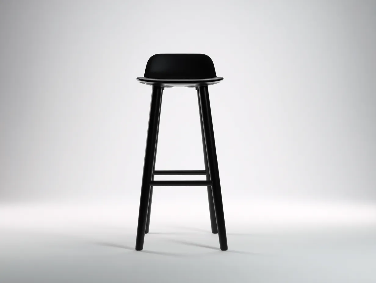 Tabouret de bar 54×54×101 cm - rotin et métal naturel/noir - design enveloppant pour terrasse-Sovoiaroom