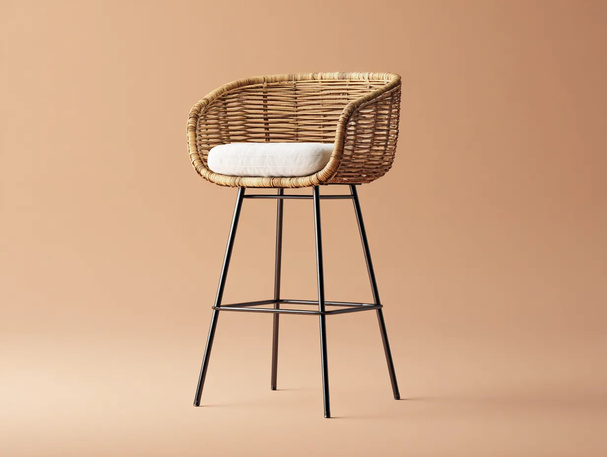 Tabouret de bar 45×45×95 cm – noir – assise ergonomique pour terrasse-Sovoiaroom