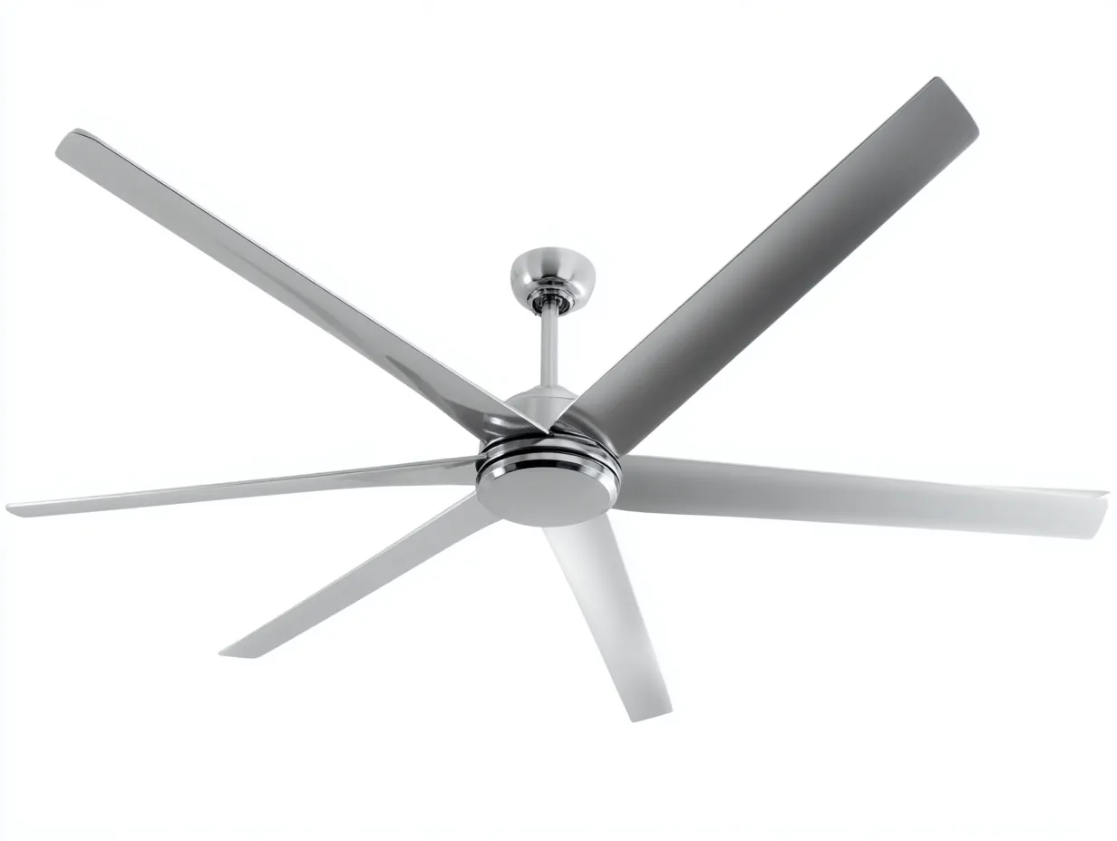 Ventilateur de plafond en métal 210×210×45 cm - gris et argent - salon style contemporain-Sovoiaroom