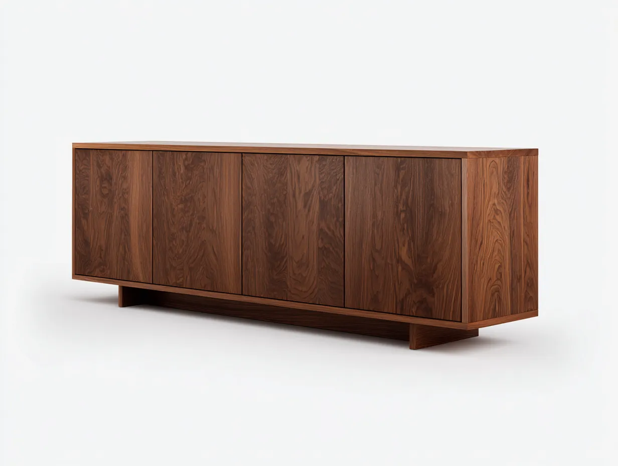 Meuble TV 200×45×72 cm - bois marron - rangement fermé au style contemporain pour salon-Sovoiaroom