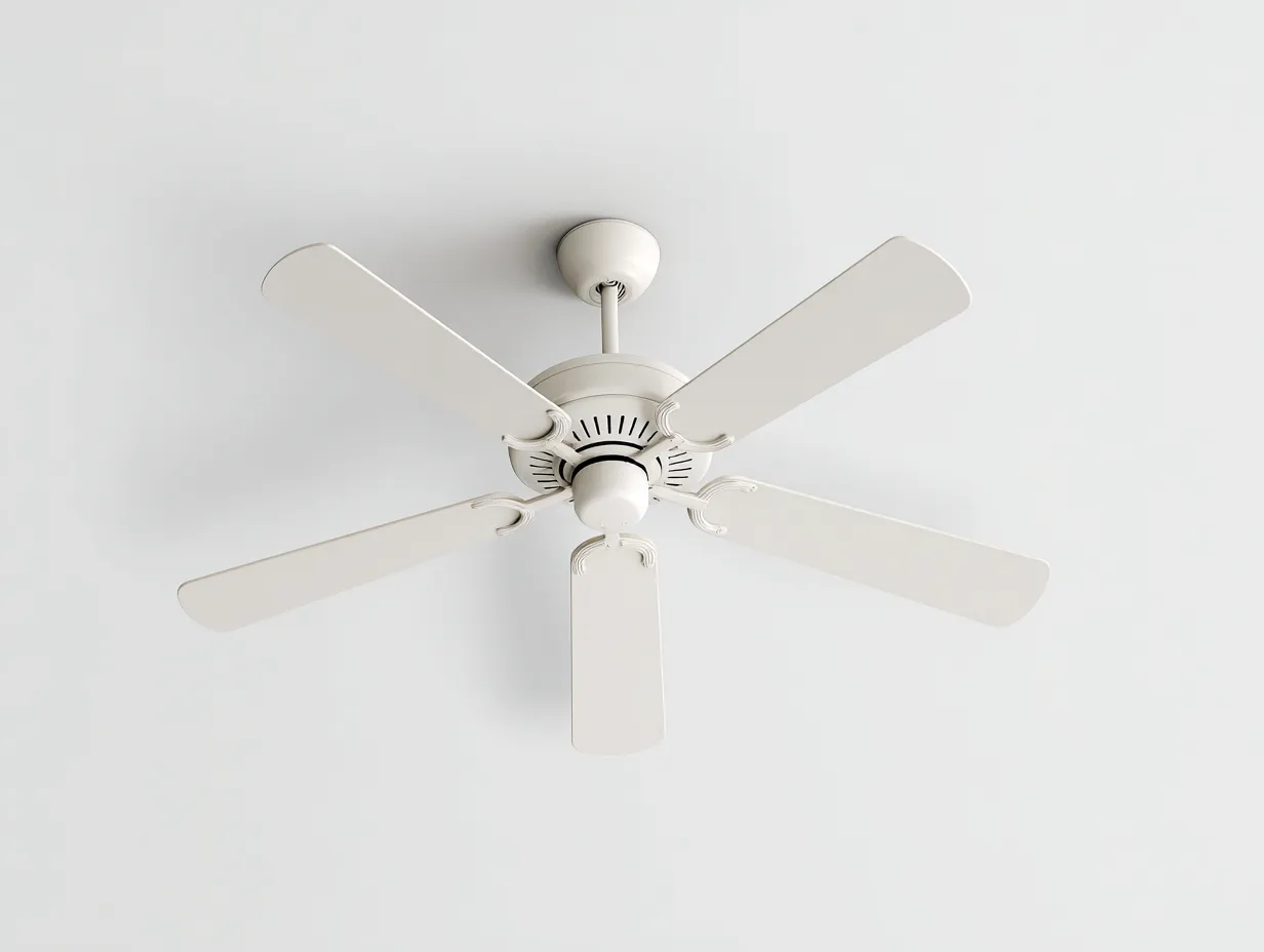 Ventilateur de plafond 125×125×46 cm – métal blanc – style classique pour salon-Sovoiaroom