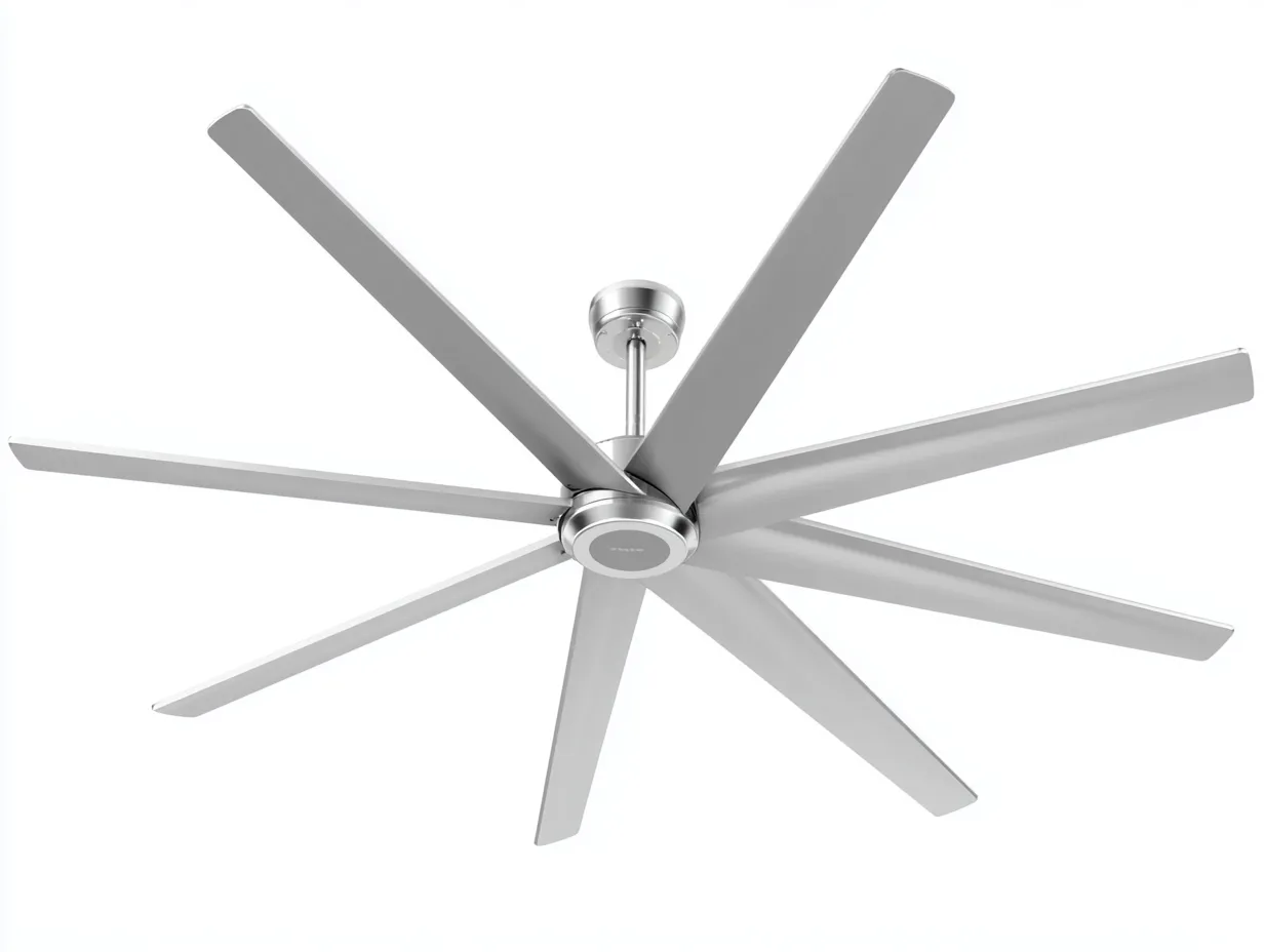 Ventilateur de plafond 180×180×45 cm – métal argenté – design moderne pour salon-Sovoiaroom
