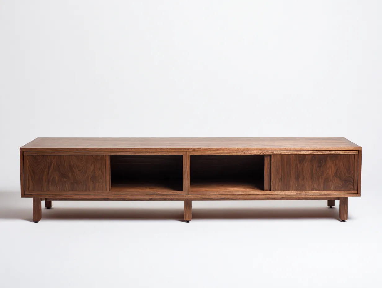 Meuble TV en bois 190×42×58 cm - bois foncé - salon style minimaliste-Sovoiaroom