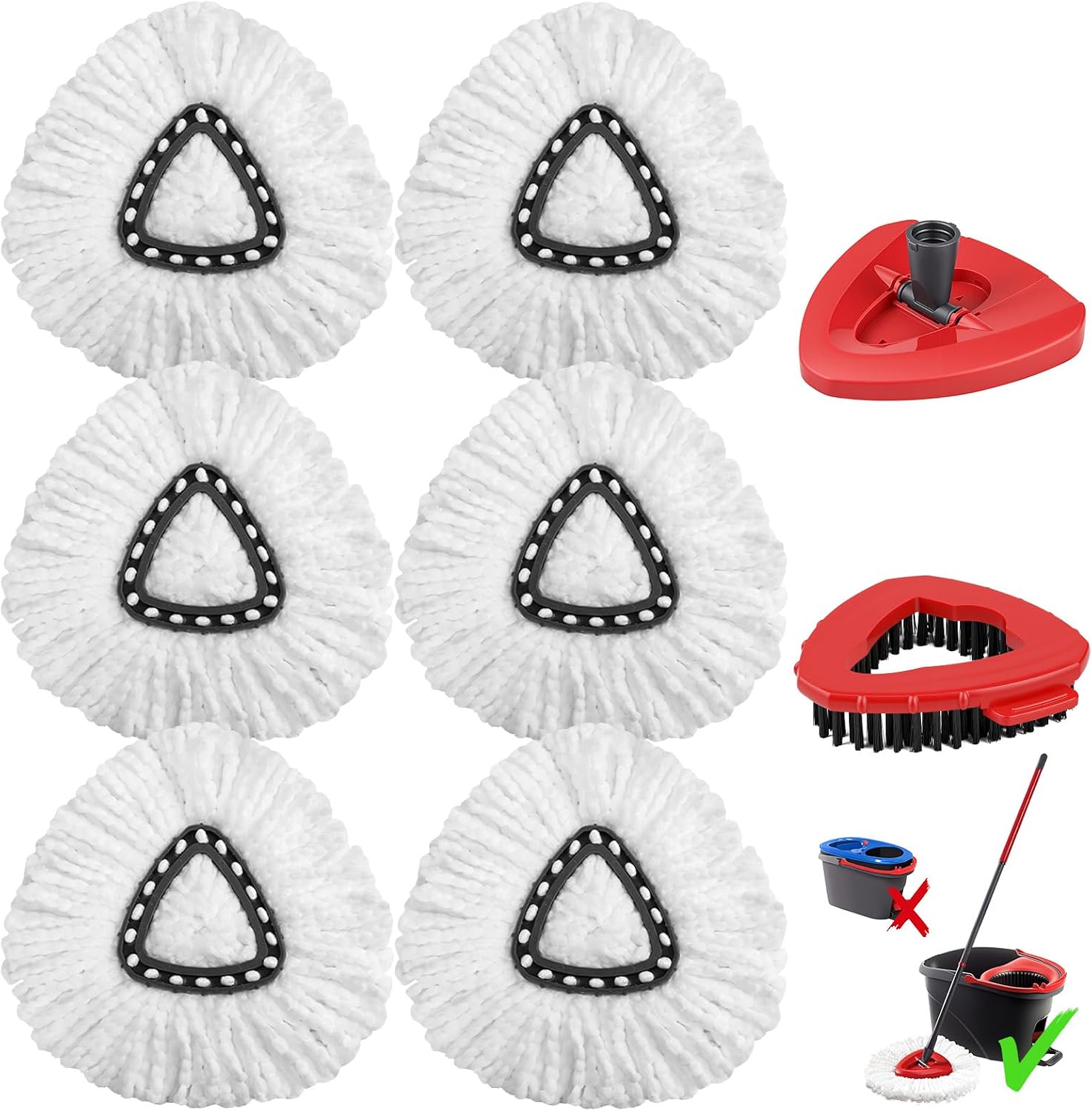 8-Piece Microfiber Spin Mop Replacement Kit