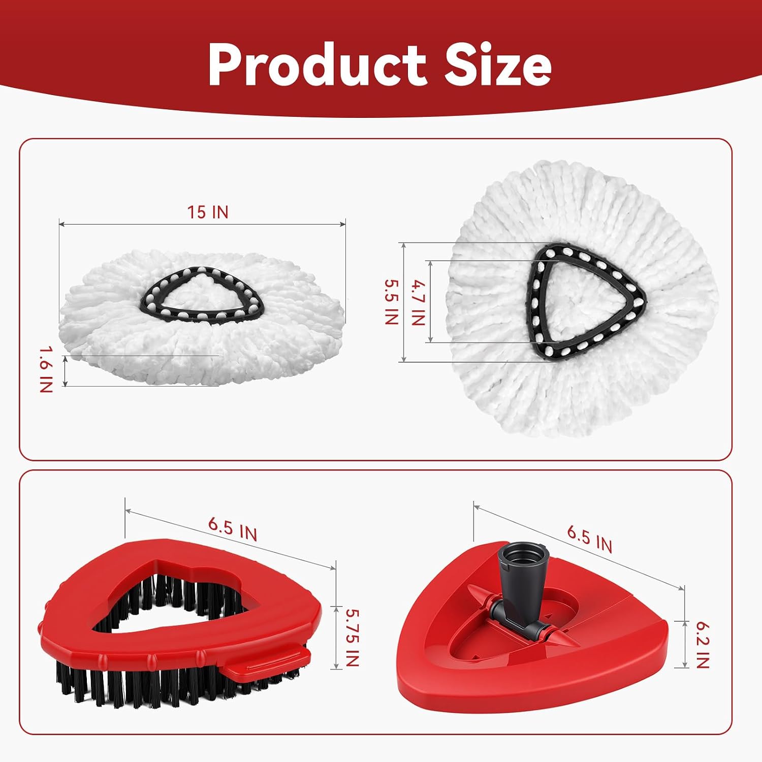 8-Piece Microfiber Spin Mop Replacement Kit