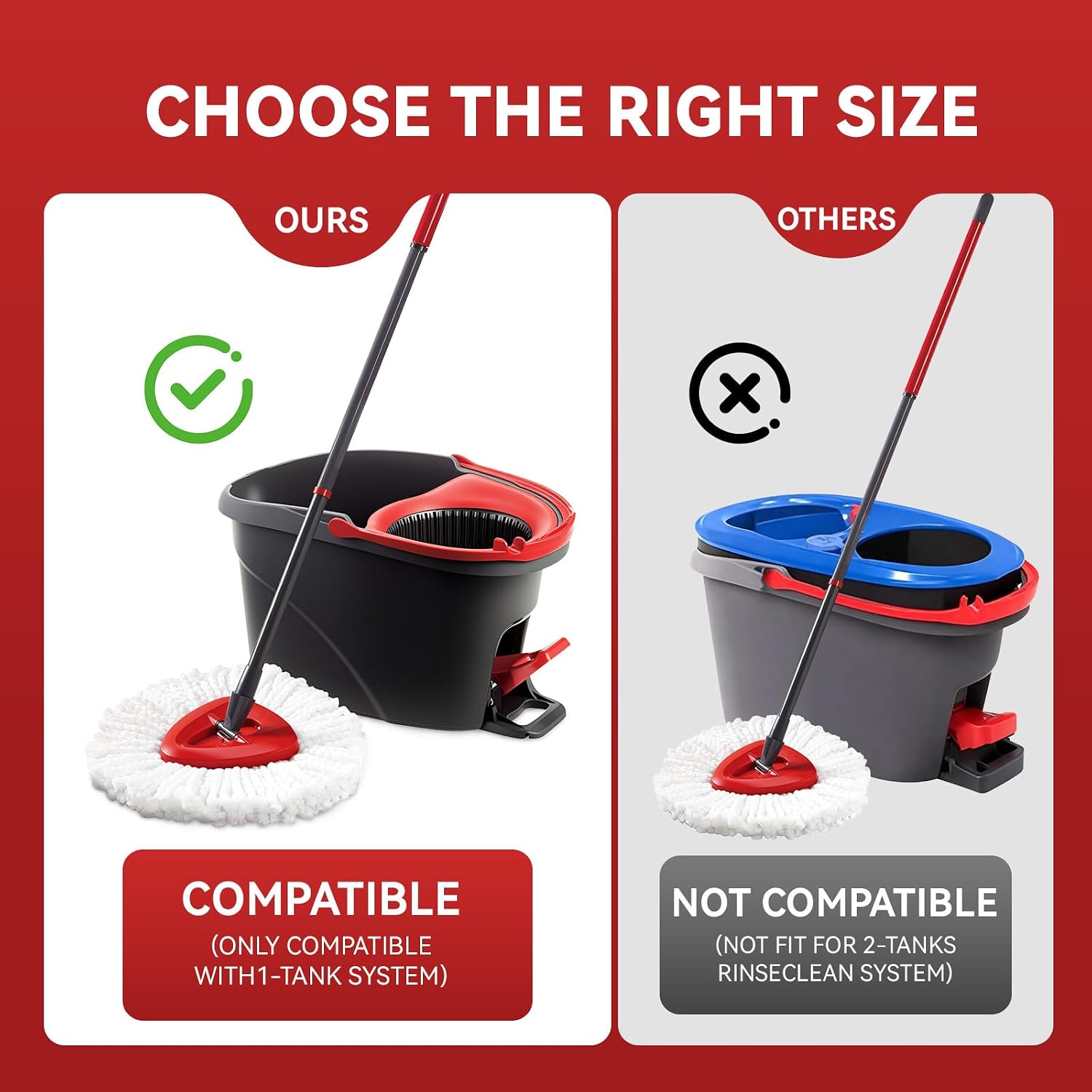8-Piece Microfiber Spin Mop Replacement Kit